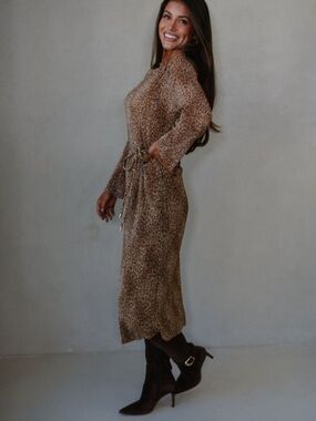 Whitley midi dress in bronzed jaguar